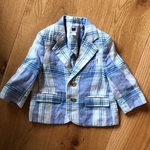Janie and Jack Linen Plaid Blazer